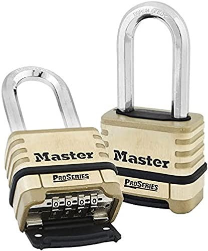 Master Lock Padlock, ProSeries Brass Resettable Combination Padlock, High Security Lock Best Used for Commercial and Industrial Applications