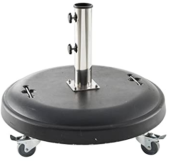 Hespéride - Sonnenschirmständer rund mit Rollen schwarz 50kg Beton