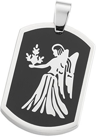 DOOSTI Sternzeichenanhänger Jungfrau/chirurgischer Edelstahl 316L / Höhe 3cm - mit Gratis Gravur
