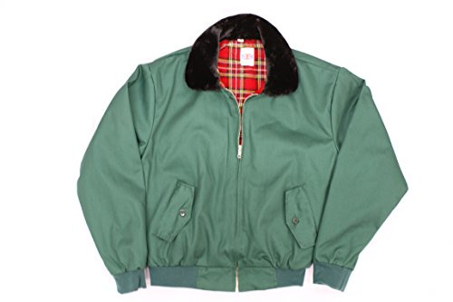 Harrington Jacket with Fur Collar (L, Green)