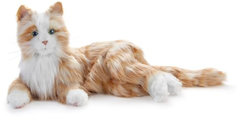 Ageless Innovation Joy For All Interactive Pet Cat - Lifelike & Realistic Companion with Soft Fur and Soothing Purrs, No Assembly Required - Orange Tabby