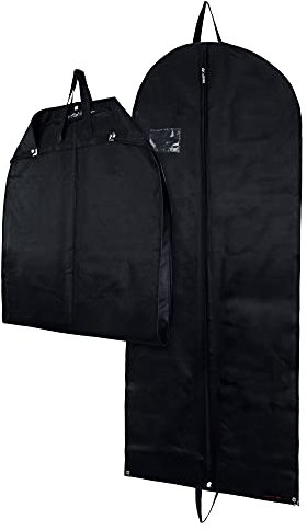 Hangerworld 54 Inch Black Breathable Suit Cover Travel Carrier Bag with Handles