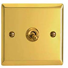 Varilight - 1G 1 or 2W 10A Classic Toggle Switch Victorian Brass - XVT1