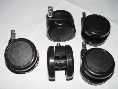 5 Stuhlrollen Weichbodenrollen groß 65 für Teppich 11mm