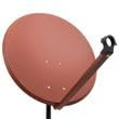 Premium X PXS80 Satellitenschüssel 80cm Stahl Ziegelrot Satellitenantenne SAT Spiegel mit LNB Tragarm und Masthalterung