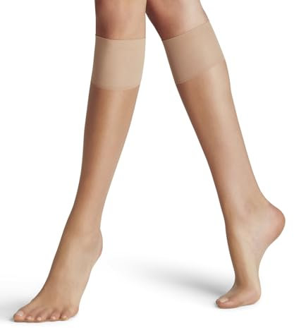 FALKE Damen Kniestrümpfe Shelina 12 DEN W Kh ultra-transparent einfarbig 1 Paar, Hautfarben Golden 4699, 39-42
