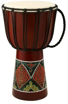 Djembe Drum – 16 African Hand Drum, Bongo & Congo Style Percussion – Solid Mahogany with Goat Skin Head – Professional Djembe for Circles, Meditation & World Music - NOT MADE IN CHINA