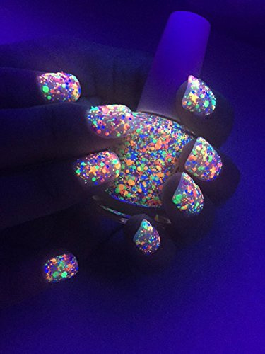 DIRECTGLOW LLC FUNFETTI: Custom-Blended UV Blacklight Reactive NEON Glitter Nail Polish/Lacquer/Indie Polish
