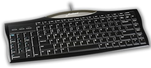 Evoluent R3K Reduced Reach Right-Hand Keyboard – Wired USB Compact with Numeric Pad, Ergonomic Computer Keyboards for Comfortable Typing, Black Full-Size PC Keyboard with One-Touch Shortcut Keys