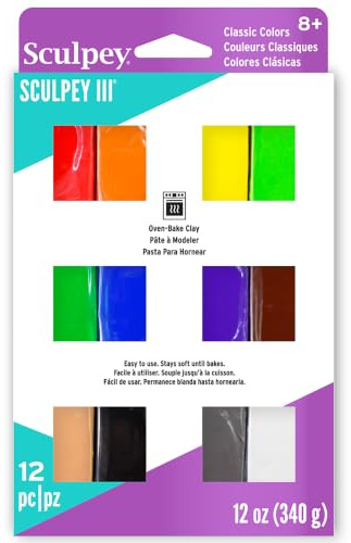 Sculpey – 12 Verschiedene Polymer-Pasten – Classics