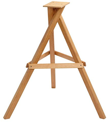 dobar® Green Label 46300e Vogelfutterhaus-Ständer - Ständer für Vogelfutterhäuser aus geöltem Eichenholz - Dreibein Futterhausständer lasiert - 60 x 60 x 90 cm - Natur