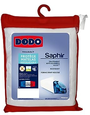 DODO - Protège-Matelas Imperméable Anti-Acariens 140x190 cm - Convient 2 Personnes - Douceur Coton, Forme Drap Housse - Double Face en Coton, Polyester et Polyuréthane - Lavable en Machine à 95°C