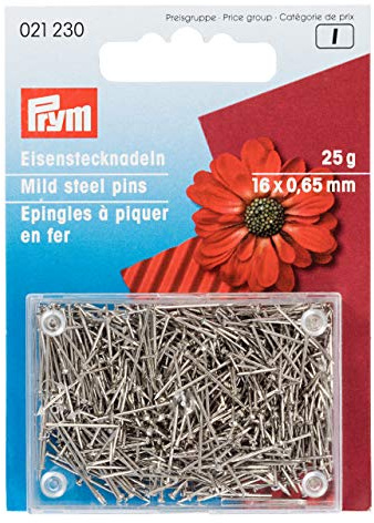Prym 021230 Bastelstecknadeln, 0,65 x 16mm, silberfarbig, 25g
