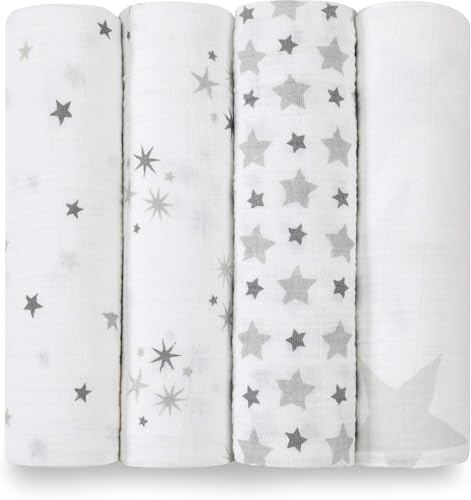 aden + anais twinkle, Pucktücher, Musselin aus 100% Baumwolle, 120cm X 120cm, 4er Pack