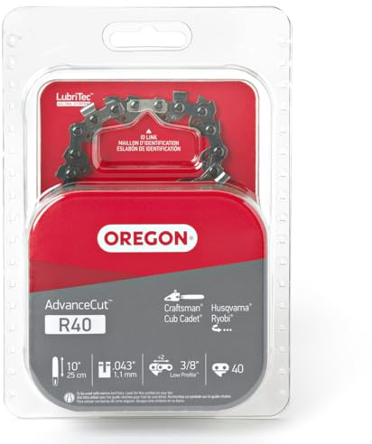 Oregon Catena di ricambio per sega R40, 25,4 cm, adatta per Craftsman, Cub Cadet, Homelite, John Deere