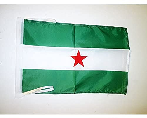 AZ FLAG Bandera Andalucia Arbonaida 45x30 cm Poliéster 100D Cuerdas | Uso interior y exterior Enseña andaluza costuras dobles y bordes reforzados