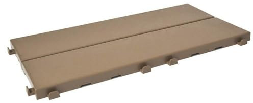 Fliesen aus Kunststoff mit Oberfläche in Holzoptik 37,7 x 18,6 cm, für innen, außen und Garten, vielseitig und rüttelfest, 8 Stück, beige