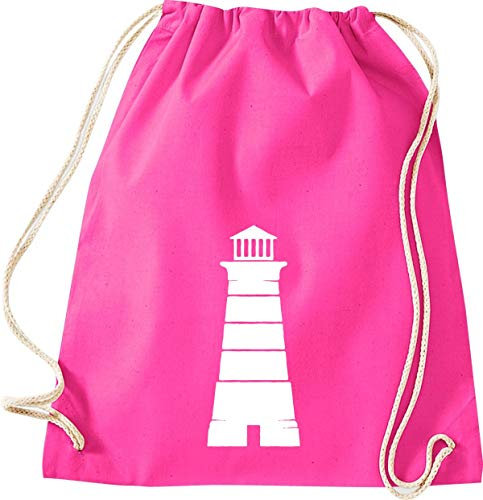 Shirtinstyle Gym Sack Turnbeutel Sailing Motive Leuchtturm, Heimat, Urlaub, Segeln, Wassersport, Farbe Pink