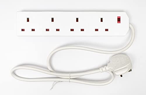 Daewoo Extension Lead, 4 Gang, 1 Metre, White