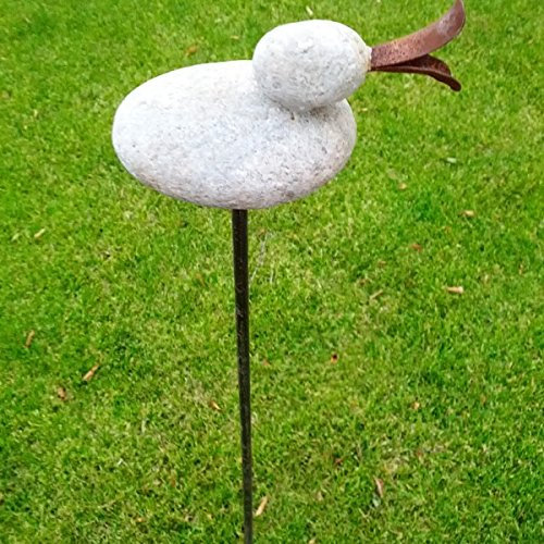 Zen Man Gartenstecker mit Stein, Gartendeko, 029414, Handarbeit H110cm