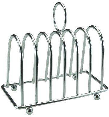 ETL Apollo Chrome Plated Toast Rack Organiser, Stainless Steel 6 Slice Bread Holder Stand