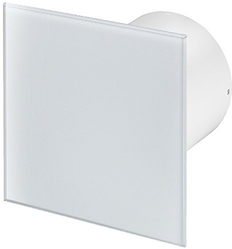 Wand-Ventilator Bad-Lüfter Ø 100 Kugellager Küche Silent Standard System+ Frontplatte aus Glas Weiß (PTG)