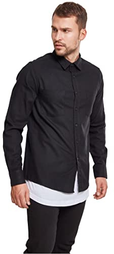 Urban Classics Herr rutig flanellskjorta TB297, flerfärgad (blk/blk), L EU, blk/blk, L