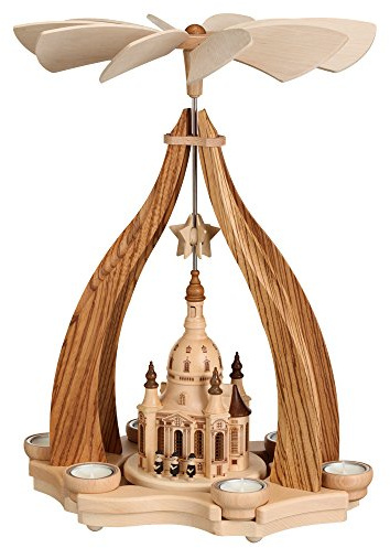 Rudolphs Schatzkiste Diseñe la pirámide Mujeres Iglesia con Las montañas del Mineral de Seiffen los 47cm de Las Luces del té Nuevas
