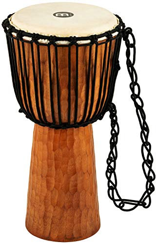 Meinl Percussion Rope Nile Djembe - Mittelgroße Handtrommel - Mit Ziegenfell - Durchmesser 10 Zoll - Mahagoni, Natur (HDJ4-M)