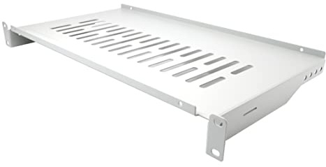BIGtec 19 1HE Fachboden Ablageboden Einlageboden grau Tiefe 250mm Nutzbreite 430mm für Wandgehäuse Netzwerkschränke Serverschränke Rack-Rahmen RAL7035 Traglast 10kg