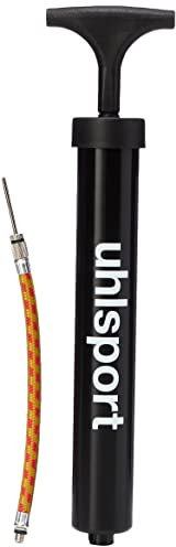 uhlsport Ballpumpe klein (6), für Fußball, Volleyball & Co., kompakte Luftpumpe mit flexibler Verlängerung, ideale Pumpe für unterwegs, 100118701, Schwarz