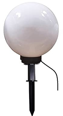 Außen-Gartenleuchte Kugellampe MARLON D:30cm weiß Erdspieß, E27 IP44 Deko-Wege-Leuchte Gartendekoration