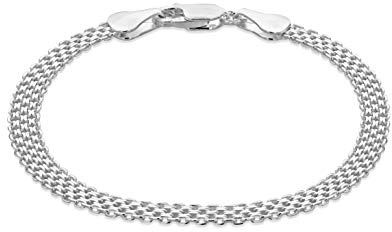 Tuscany Silver Damen Armband Sterling Silber 4 Strang Bismarck 19cm/7.5zoll