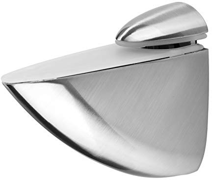 SOTECH Regalbodenträger PELIKAN (groß) Edelstahloptik 105 x 39 mm | (Höhe 88-128 mm) bis 12 kg belastbar Glasbodenträger