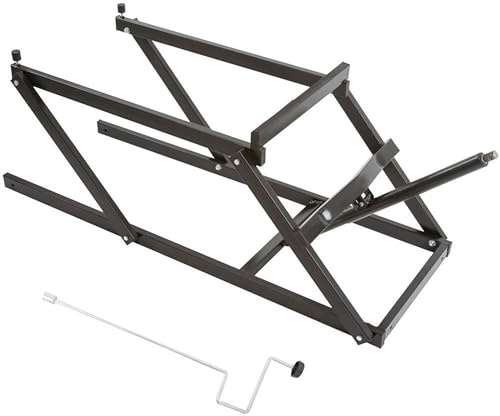 Black Ice Steel Snowmobile Lift Stand and Jack with Hand-Crank, 700 Pound Capacity - Manual Tool for Garage Repair or Storage with 25 Inch Lifting Height and Folding Design