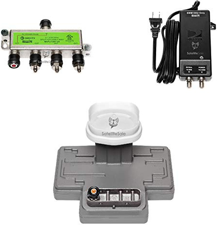 The Satellite Shop Directv SWM SL3S Lnb Kit With Power and Splitter (3D2RBLNBR0-01, PI21R1-03, MSPLIT4R1-03)