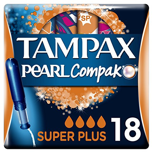 Tampax Compak Pearl Super Plus con Aplicador, el Mejor Tampón Tampax en Comodidad, Protección y Discreción, 18 Unidades (Pack de 4)