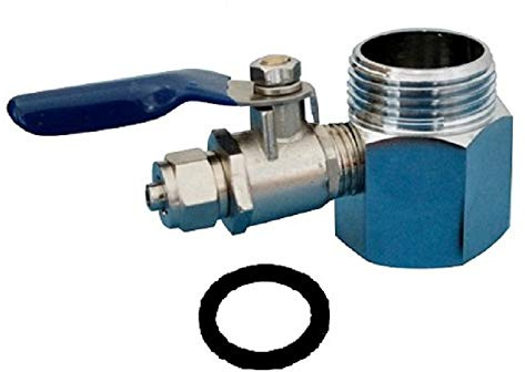 Planet-Aqua Wasseranschluss Adapter Set 3/8 mit 1/4 Absperrhahn aus Messing für Wasserfilter Osmoseanlage Side by Side Kühlschrank Filter Wasserhahn Anschluss und Umkehr Osmose Schlauch Verbinder