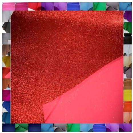 Fabrics-City rot-glitzer oeko-tex eva Foam cosplay Schaumstoff Moosgummi Glitzer Stoff Bastelmaterial Bastelstoff Bastelbedarf Kinder kreative Dekorationen, vielseitig, 4003