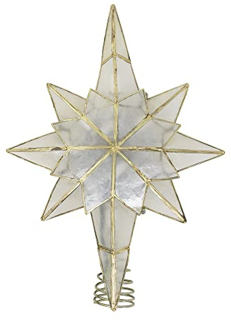 Kurt Adler 10-Light Capiz Star of Bethlehem Clear Treetop