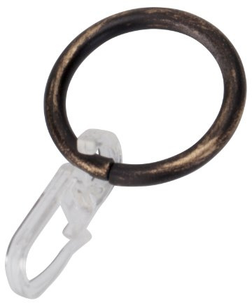 DécoProfi 10x Gardinenringe Vorhangringe mit Haken Schwarz-Gold Ø 25mm I Ringe für Gardinenstangen Ø 16mm I Geeignet für Vorhang-Gardinenstange