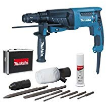 Perfo-burineur MAKITA SDS Plus 800 W 26 mm (coffret alu + kit d'accessoires) - HR2630TX4