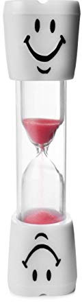AKORD Children's Timer Hourglass Kids Sandglass Toothbrush, Red, 3 Minutes