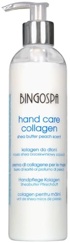 Collagene per la cura delle mani per asciugare le mani, arrossamenti, screpolature e irritazioni pesca e burro di karitè 280 g BINGOSPA