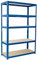 Rayonnages de Garage : 180 x 90 x 60cm | Rayonnages de Stockage à Usage Intensif - 1 Baie, Bleu 5 Niveaux (175KG par étagère), capacité 875KG | pour Atelier, Hangar, Bureau | Garantie 5 Ans