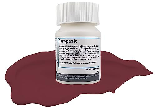 DD Composite Farbpaste 100g weinrot RAL 3005 Pigment hochkonzentriert für Kunstharze Epoxidharz Resin Polyesterharz Gießharz farbintensiv deckend