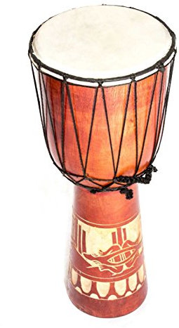 Große 50cm Djembe Holz Trommel Bongo Ziegenfell Gecko Holz Super Klang