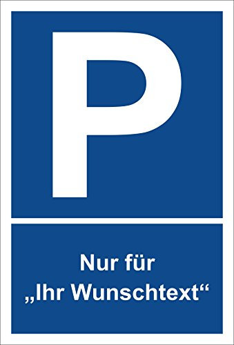 Melis Folienwerkstatt Schild – Nur für Ihr Wunschtext – Parkplatzschild Parken – S00271-30x20cm, 3mm Aluverbundplatte mit 4 Bohrlöchern