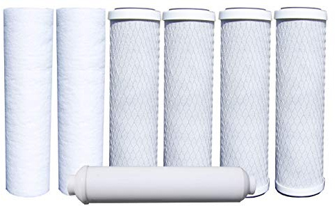 Watts Premier Annual 7-Pack Standard Water Filter Replacement Kit for RO-TFM-5SV, WP-ST6DM, WP-5, WP5-50 Reverse Osmosis System, 2 Sediment Filters, 4 Carbon Pre-Filters, GAC Inline Post-Filter