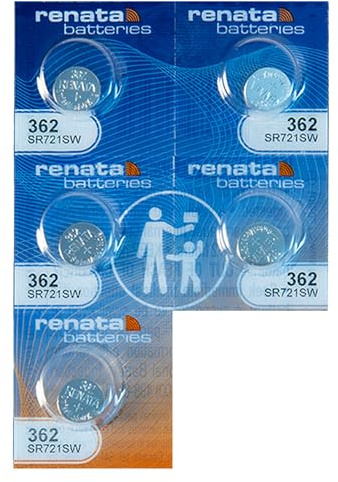 Renata Batteries Lot de 5 piles bouton 362 pour montre